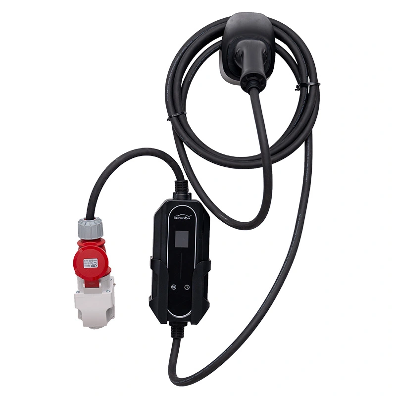 شارژر قابل حمل AC EV 7 کیلوواتی با محفظه اکریلیک برای شارژ خانه و فضای باز