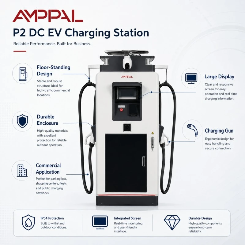 60kW DC EV Fast Charger with Digital Display for Public Charging